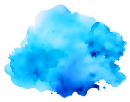 ein Blau Aquarell Tinte beflecken Hintergrund Element ai generativ png