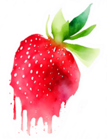 une Frais fruité fraise aquarelle éclaboussure ai génératif png