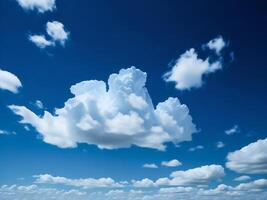 un grande campo con un azul cielo y nubes ai generado foto