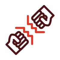 Fighting Glyph Two Color Icon For Personal And Commercial Use. vector