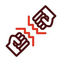 Fighting Glyph Two Color Icon For Personal And Commercial Use. vector