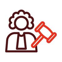 Judge Giving Order Glyph Two Color Icon For Personal And Commercial Use. vector