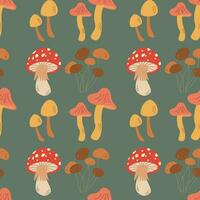 Pattern with mushroom. Hello autumn. Elements on the autumn theme. vector