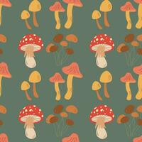 Pattern with mushroom. Hello autumn. Elements on the autumn theme. vector