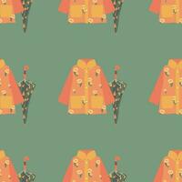 Pattern with umbrella, raincoat. Hello autumn. Elements on the autumn theme. vector
