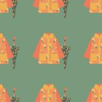 Pattern with umbrella, raincoat. Hello autumn. Elements on the autumn theme. vector