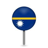 Map pointer with country Nauru. Nauru flag. Vector illustration.