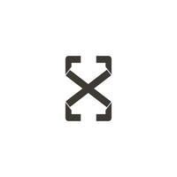 letter x simple fold line logo vector