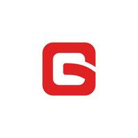 letter g red square simple geometric logo vector