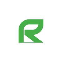 letter r leaf simple geometric line logo vector