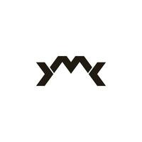 letter m arrows simple geometric line logo vector