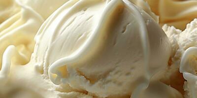 Generative AI, vanilla ice cream surface, close up texture of white ice cream like background. photo