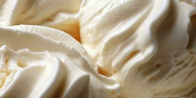 Generative AI, vanilla ice cream surface, close up texture of white ice cream like background. photo