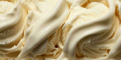 Generative AI, vanilla ice cream surface, close up texture of white ice cream like background. photo