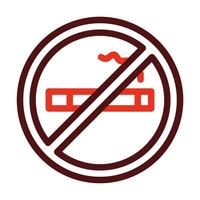 No Smoking Glyph Two Color Icon For Personal And Commercial Use. vector