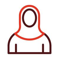 Islamic Woman Glyph Two Color Icon For Personal And Commercial Use. vector