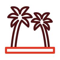 Coconut Tree Glyph Two Color Icon For Personal And Commercial Use. vector