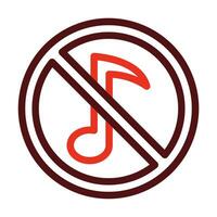 No Music Glyph Two Color Icon For Personal And Commercial Use. vector