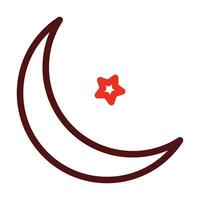 New Moon Glyph Two Color Icon For Personal And Commercial Use. vector
