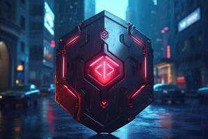 illustrations of shield protection. Cyber security. photo