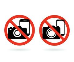 No phone, call, sound, and camera ban Sign. Photo and phone forbidden warning sign vector illustration.