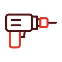 Electric Drill Glyph Two Color Icon For Personal And Commercial Use. vector