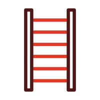 escalera de tijera glifo dos color icono para personal y comercial usar. vector