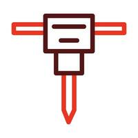 Jack Hammer Glyph Two Color Icon For Personal And Commercial Use. vector