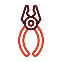 Pliers Flat Glyph Two Color Icon For Personal And Commercial Use. vector