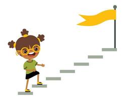 Success Concept With Cartoon Kid vector