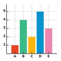 Flat Drawing Of A Bar Graph vector