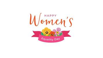 Women's Equality Day Greeting Lettering Animation, Female Equality Day, August Feminism Celebration. video