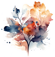 Seasonal Watercolor Branch Texture Splash AI Generative png