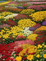 colorful flower garden ai generated photo