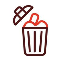 Garbage Glyph Two Color Icon For Personal And Commercial Use. vector