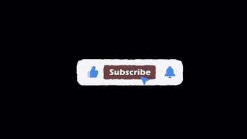 Dynamic animation of subscribe like button with transparent background for your video