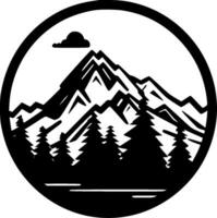 Mountain Range - Black and White Isolated Icon - Vector illustration