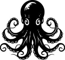 Octopus - Black and White Isolated Icon - Vector illustration