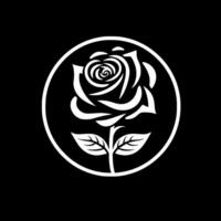 Rosa - negro y blanco aislado icono - vector ilustración