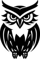 Owl - Black and White Isolated Icon - Vector illustration