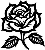 Rose - Black and White Isolated Icon - Vector illustration