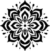 Mandala, Black and White Vector illustration