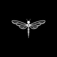 Dragonfly, Black and White Vector illustration