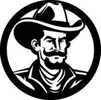 vaquero - negro y blanco aislado icono - vector ilustración