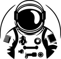 astronauta, negro y blanco vector ilustración