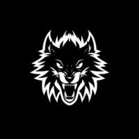 lobo, negro y blanco vector ilustración