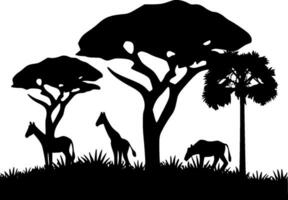 África, negro y blanco vector ilustración