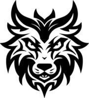 Wolf, Black and White Vector illustration