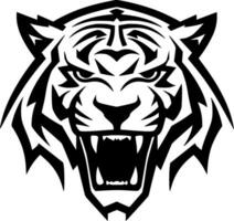 Tiger - Black and White Isolated Icon - Vector illustration