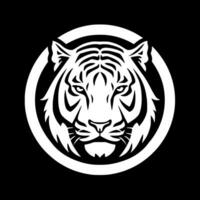 Tigre - negro y blanco aislado icono - vector ilustración